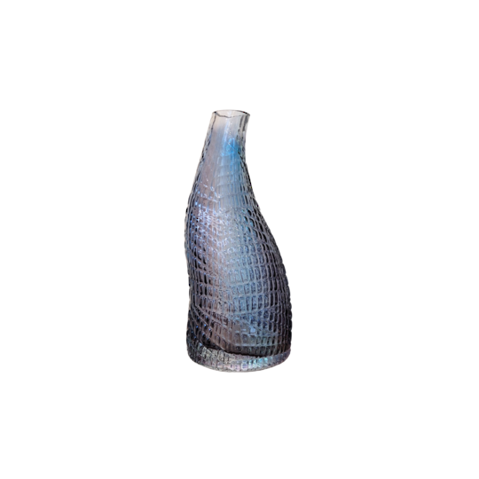 Twisted Neck Blue Vase 25cm